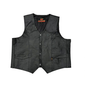 Hot Leathers Black Leather Vest 4XL Lined Pockets